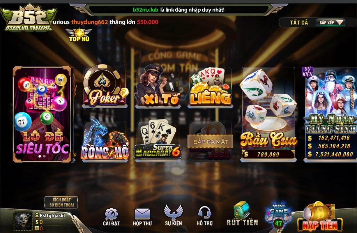 giao dien cua b52 club Giao diện của B52Club