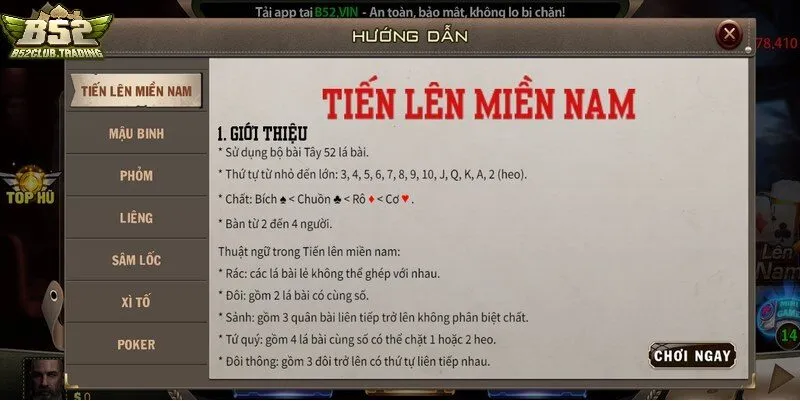 luat choi tien len mien nam Luật chơi Tiến Lên Miền Nam